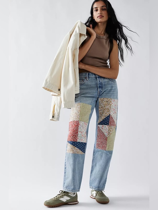 Free People Denim - Free People Levi’s Patchwork 90's 501 Jeans